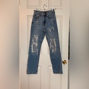 Aeropostale Distressed High Rise Blue Jeans